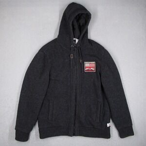 Barbour International Steve McQueen Lambswool Full Zip Hooded Sweater Grey XXL